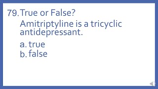 Top 200 Drugs Practice Test Question  True or False Amitriptyline is a tricyclic antidepressant [upl. by Brock]