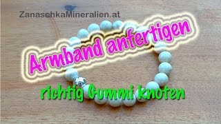 Armband auf Gummi fädeln und richtig knoten  Schmuck selber machen [upl. by Damaris620]