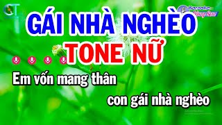 Karaoke Gái Nhà Nghèo Tone Nữ  Cm  Nhạc Sống Mới  Karaoke Đồng Sen [upl. by Negiam]