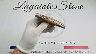 Laguiole Knife with Double Chiseled Plates and Juniper Wood Handle [upl. by Assyl768]