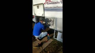 Suburban SW10DE RV Water Heater Replacement  Newmar Mountain Aire [upl. by Gabi]