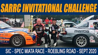 EPIC Spec Miata Race 3 laps sidebyside at Roebling Road 2020 SIC  Danny Steyn  Chuck Mactutus [upl. by Issim]