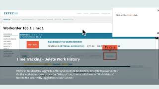 Time Tracking in Cetec ERP  Delete Work History [upl. by Juliette484]