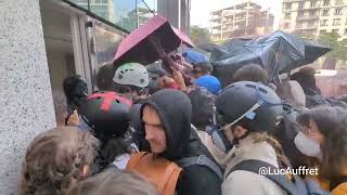 Climate Protesters Break into French Finance Company Headquarters [upl. by Yettie635]