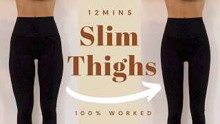 12min Slim Thighs Workout  100 Toned INNER amp OUTER thigh [upl. by Avirt]