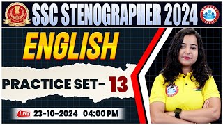 SSC Stenographer 2024  SSC Stenographer English Practice Set 13  English By Kiran Mam [upl. by Pippo]