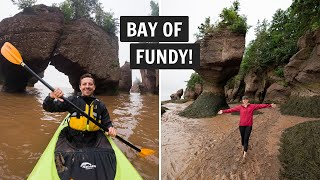 Experiencing the HIGHEST tides in the WORLD at the Bay of Fundy Hopewell Rocks [upl. by Nirac]