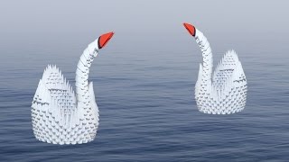 3D Origami Schwan Tutorial Modell 2 Deutsch  3D origami swan tutorial model 2 [upl. by Fairweather]