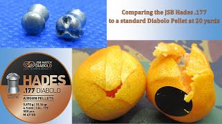 Comparing the JSB Hades 177 to a standard diabolo pellet at 20 yards [upl. by Alejna766]