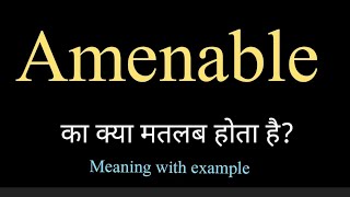 Amenable meaning l meaning of amenable l amenable ka matlab Hindi mein kya matlab hota hai l vocabu [upl. by Nileuqcaj]