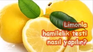 Limonla hamilelik testi nasıl yapılır [upl. by Becker]