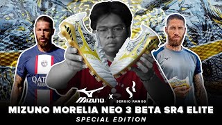 Review Sepatu Bola Mizuno Morelia Neo 3 Beta SR4 Elite  Kolaborasi Mizuno x El Capitan Sergio Ramos [upl. by Lehsreh]