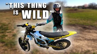 450cc Rider Tries the SurRon ELECTRIC Dirt Bike [upl. by Truk]