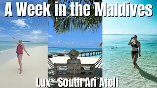 Maldives Vlog  Lux South Ari Atoll Resort  Part 1 [upl. by Nnail218]