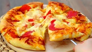 Homemade Cheesy Pepperoni Pizza Recipe [upl. by Ahsitel]