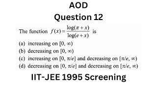 AOD Question 12 IITJEE 1995 Screening Question [upl. by Nerissa229]