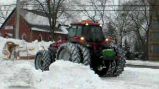 Pushing Snow with a Case MX 255 [upl. by Enyalaj]