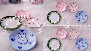 ♡Sculpting amp painting mini aesthetic trinket dishes🎀  Pinterest aesthetic trinket dishes𓍢ִ໋🌷͙֒ [upl. by Basil]