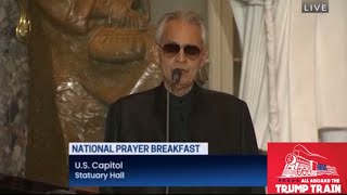 Andrea Bocelli Sings Amazing Grace At The National Prayer Breakfast [upl. by Quintessa]