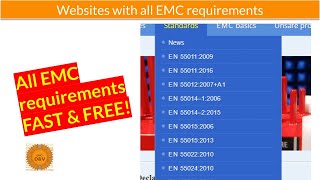 EMC requirements websites with all standards All values for Emission and Immunity EMC treasure [upl. by Rainer]