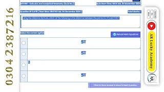 MTH101 Quiz no 1  Lectures 01 to 09  MTH101 Calculus And Analytical Geometry [upl. by Anagnos174]