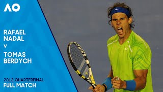 Rafael Nadal v Tomas Berdych Full Match  Australian Open 2012 Quarterfinal [upl. by Arot627]