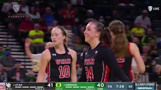 Gianna Kneepkens leads Utah past Oregon into first Pac12 Tournament championship game [upl. by Aihtebat]