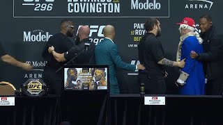 Leon Edwards and Colby Covington need to be separated at UFC 296 press conference  ESPN MMA [upl. by Aksel]