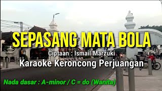 SEPASANG MATA BOLA KARAOKE KERONCONG NADA WANITA  Aminor atau C  do [upl. by Avahc]