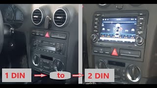 Audi A3 8P 1 Din to 2 Din console replacement and Android navigation installation [upl. by Territus]