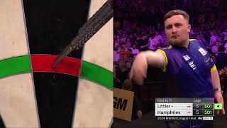 LUKE LITTLER HITS A NINE DARTER IN THE PREMIER LEAGUE FINAL [upl. by Mccartan]