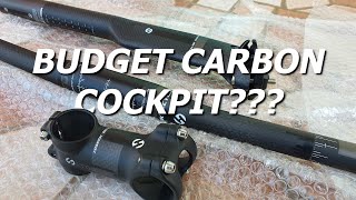 TOSEEK CARBON FIBER COCKPIT STEMHANDLEBARampSEATPOST UNBOXING BUDGET CARBON COCKPIT [upl. by Ahsinaw91]