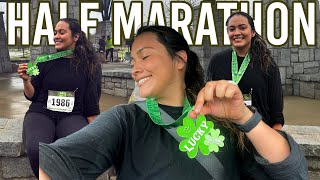 I RAN MY FIRST HALF MARATHON How to start Training and RACE DAY TIPS [upl. by Ayom]