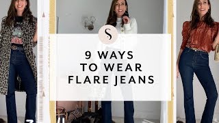 9 Ways to Wear Flare Jeans I Sydne Summer [upl. by Hanikas799]