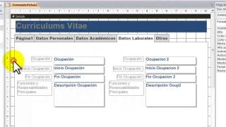 Bases de Datos Access 2010 VT6 Formularios Control de Pestañas 2 de 2 [upl. by Hooke]