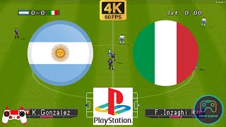 Winning Eleven 2000  Argentina vs Italy  Duckstation PS1 on PC Full Game 4K60 [upl. by Clovah]