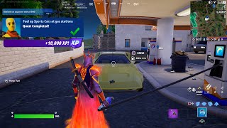 Fortnite  Fuel Up Sports Cars At Gas Stations Dummy Joyride Quests [upl. by Suzy]