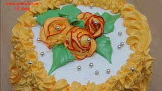 Торт с белковым заварным кремом  Украшение тортов  Розы из крема  Cake [upl. by Ob]