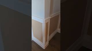 Entry Wainscot wainscoting panels custom trim finishcarpentry accentwall upgrade [upl. by Cohby]