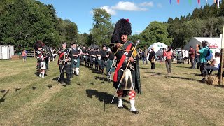 Scotland the Brave as the Massed Pipe Bands march on for finale 2023 Drumtochty Highland Games [upl. by Llenna51]