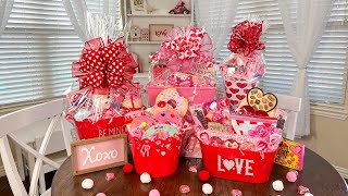 DOLLAR TREE Valentines Day GIFT BASKETS 2024 [upl. by Anawd]