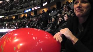 Balloon Mistress inflating a balloon at a Colorado Avalanche hockey gameMTS [upl. by Diena]