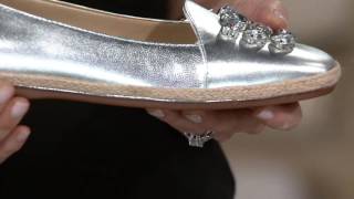 Judith Ripka Leather Espadrilles w Jewel Detail  Olivia on QVC [upl. by Ltsyrk]