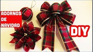 Como hacer moños de Navidad para decorar el árbol  DIY How to make christmas bows for the tree [upl. by Akiem]