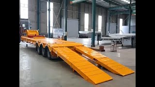 Brand New 3 Axle Semi Deck Trailer Ladder Test  60 Ton 70 Ton 80 Ton Hydraulic Ramps Lowbed Trailer [upl. by Ertnod]