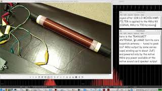 Ferrite Rod Transmit Antenna for the 4 Khz VLF BAND  CW Morse Code Transmit example  RX antloop [upl. by Everara]