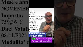 🛑INPS PAGA 👉NASPI A PARTIRE DAL GIORNO 0811 youtube letstalk youtubeshorts shorts [upl. by Uok674]