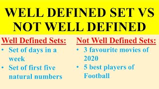 Well defined Vs Not well defined sets  well defined sets  online math with asad [upl. by Ainimre]