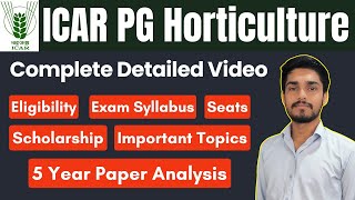 ICAR AIEEA PG Horticulture  ICAR JRF Horticulture  Eligibility Exam Pattern Syllabus Analysis [upl. by Millard]