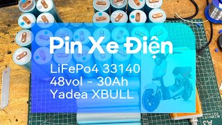 Pin Sắt LFP Hệ 16s2p 48vol30Ah Cho Xe Điện Yadea Xbull 4B Acquy [upl. by Annauqahs]